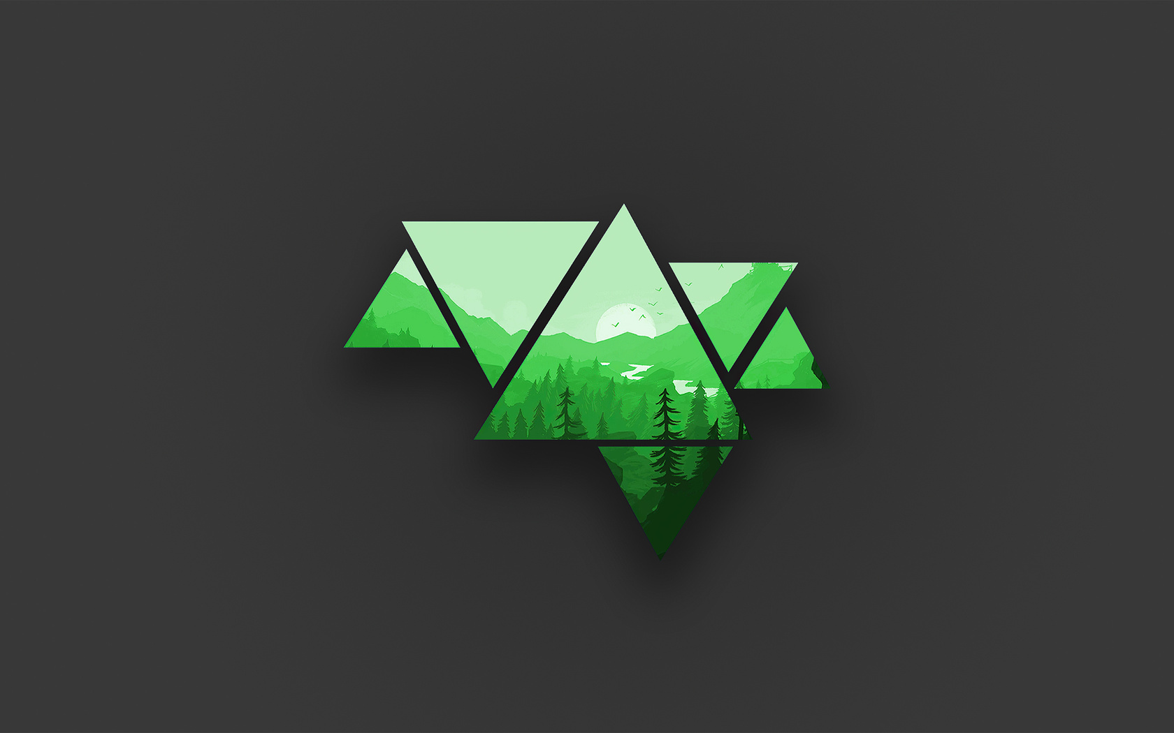 1680x1050 Minimalist Mountains Green 4k 1680x1050 ...