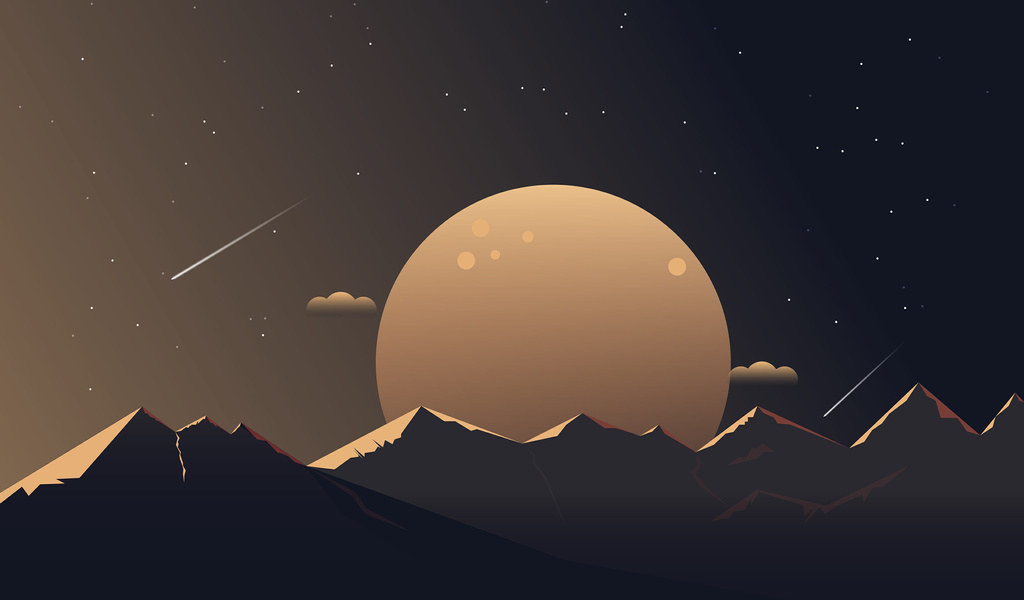 1024x600 Minimalist Mountains Night 4k 1024x600 Resolution HD 4k