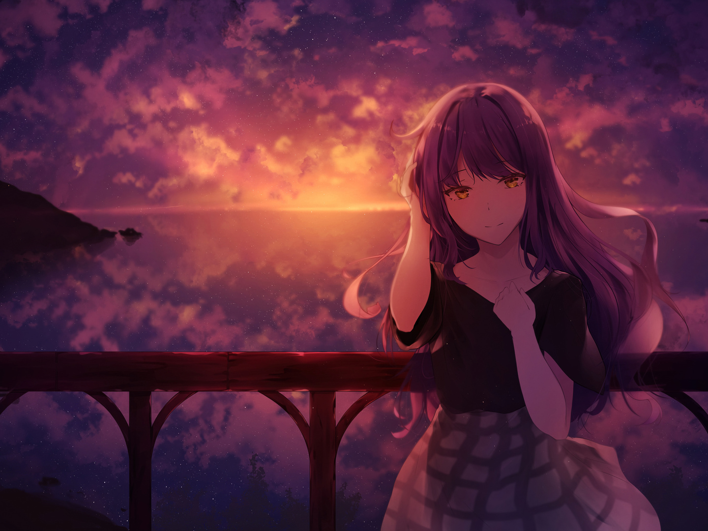 1440x1080 Mocca Sunset Anime Girl 4k 1440x1080 Resolution HD 4k ...