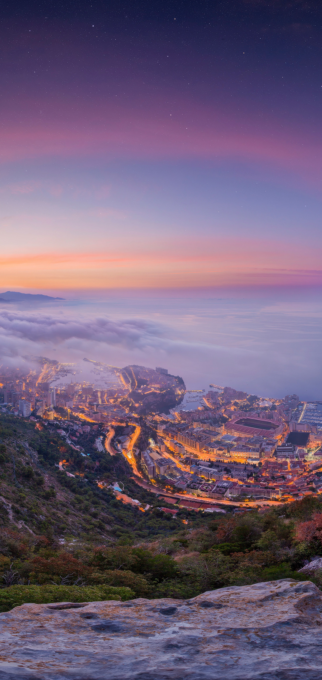 Monaco Fog Summer Sunrise Wallpaper In 1080x2280 Resolution