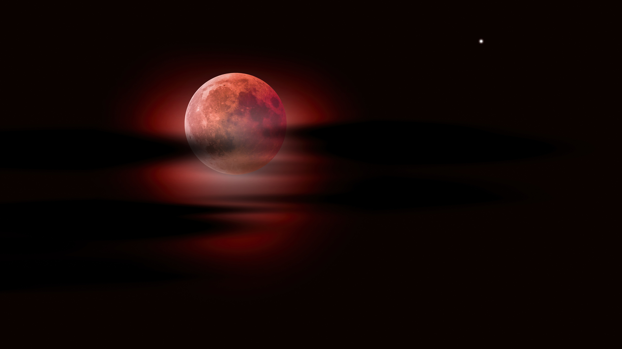 2560x1440 Moon Clouds Night Sky Red Moon 5k 1440P Resolution ,HD 4k ...