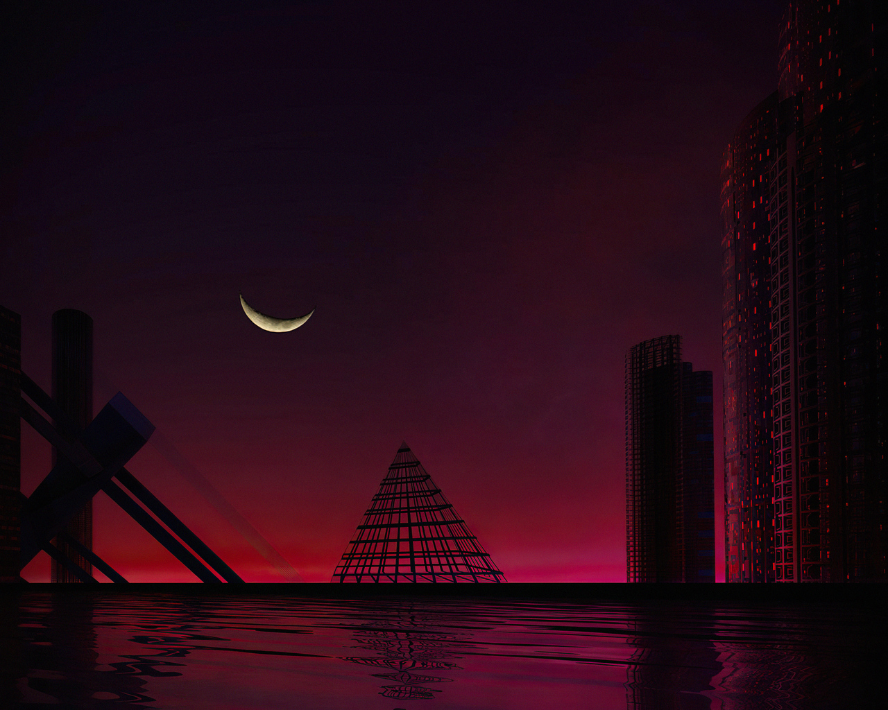 1280x1024 Moon Construction Buildings Minimal 4k 1280x1024 Resolution ...