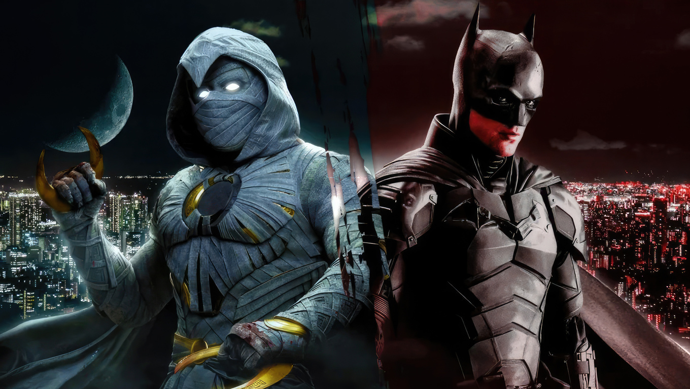 1360x768 Moon Knight And Batman Together Laptop HD ,HD 4k Wallpapers ...