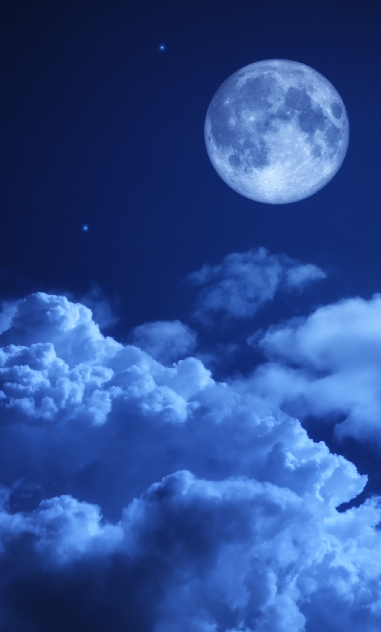 Beautiful moon & purple sky Wallpaper Download | MobCup