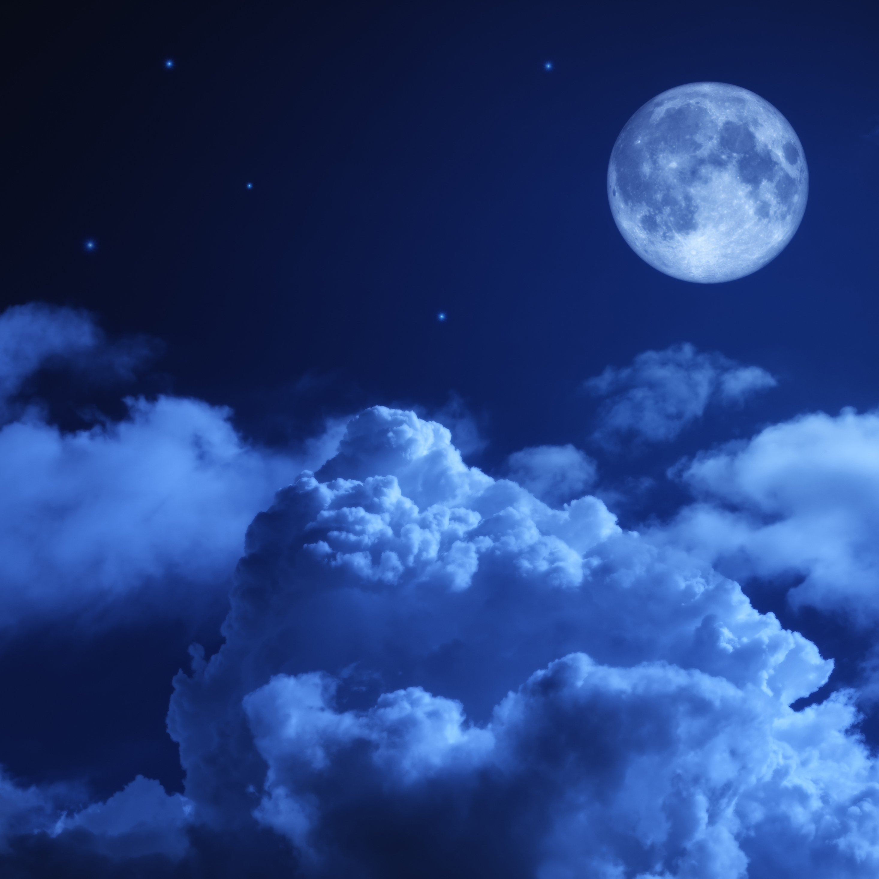 night sky moon clouds