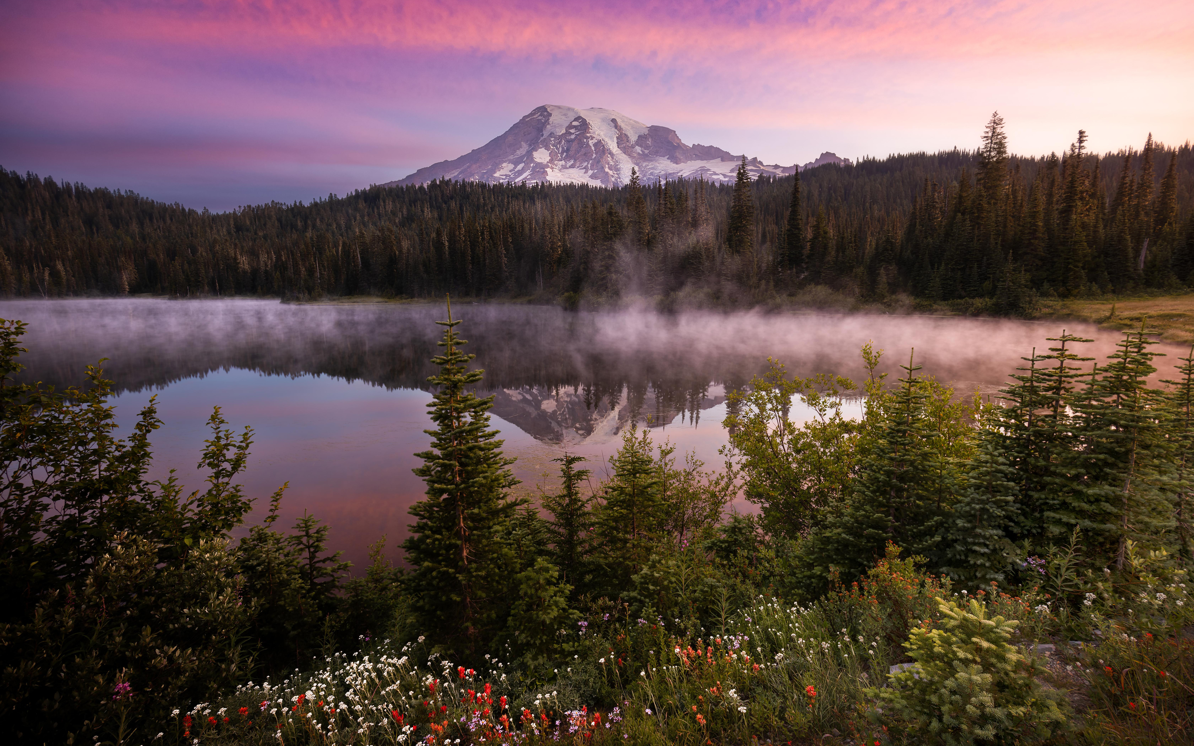 3840x2400 Morning Light At Mount Rainier National Park 4K ,HD 4k ...