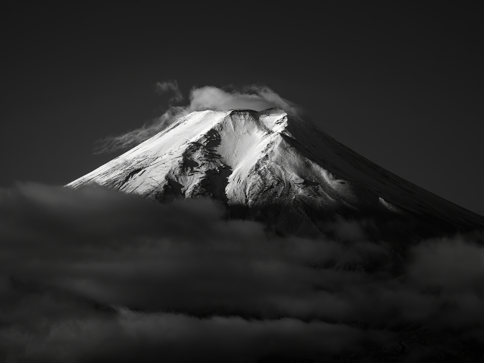 1600x1200 Mount Fuji Monochrome 1600x1200 Resolution HD 4k ...