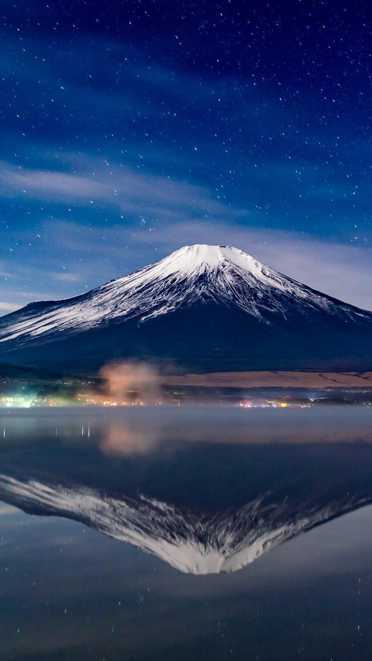 1440x2560 Mount Fuji Night Reflections Samsung Galaxy S6,S7 ,Google ...