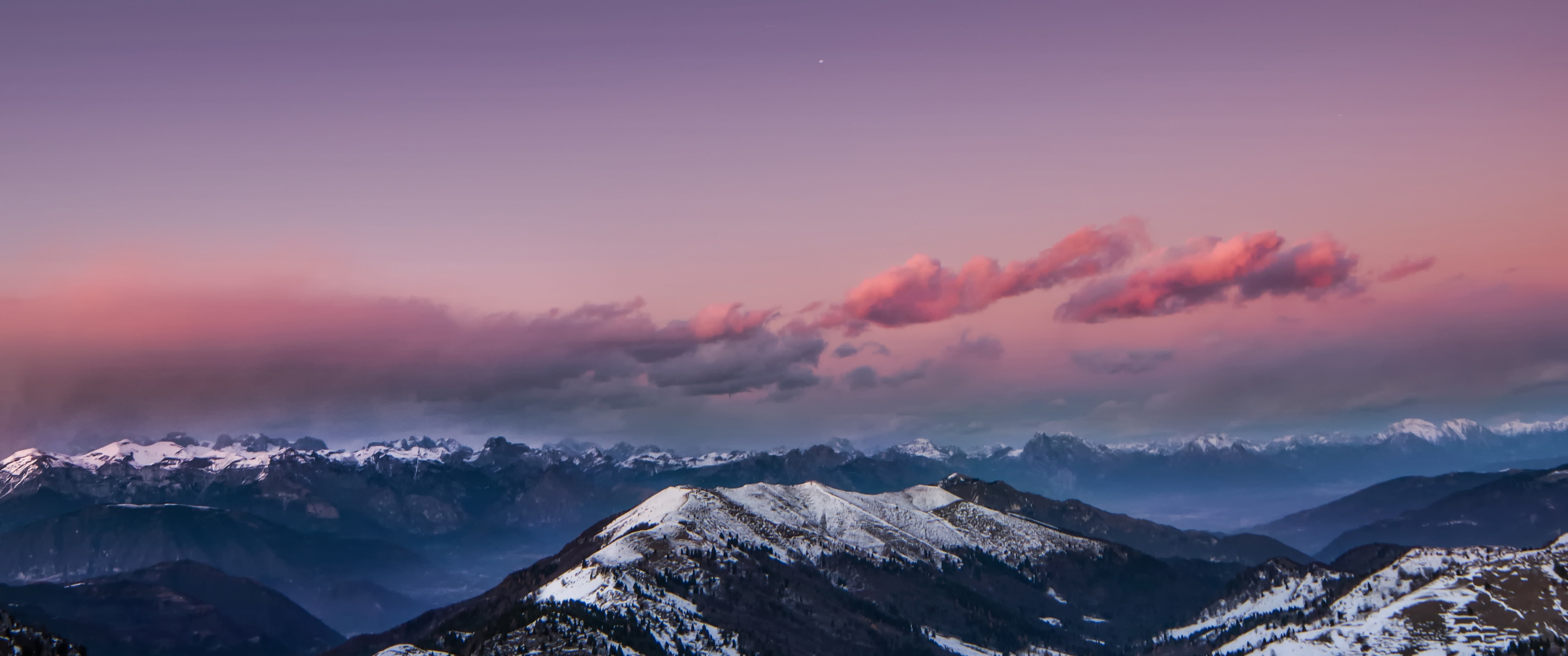 3440x1440 Mountains Starry Sky Night Snow Dolomites Italy 4k UltraWide ...