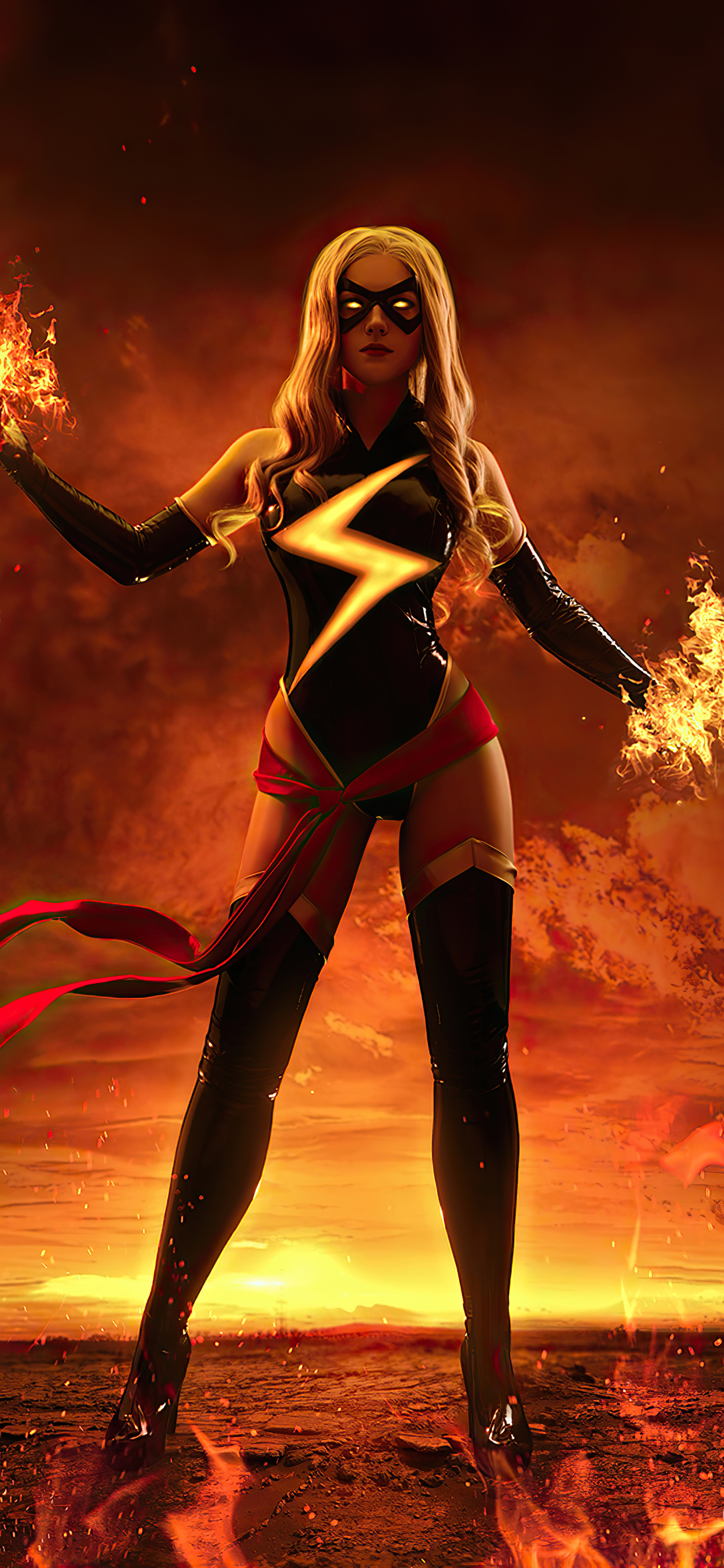 1242x2688 Ms Marvel Iphone XS MAX HD 4k Wallpapers, Images, Backgrounds