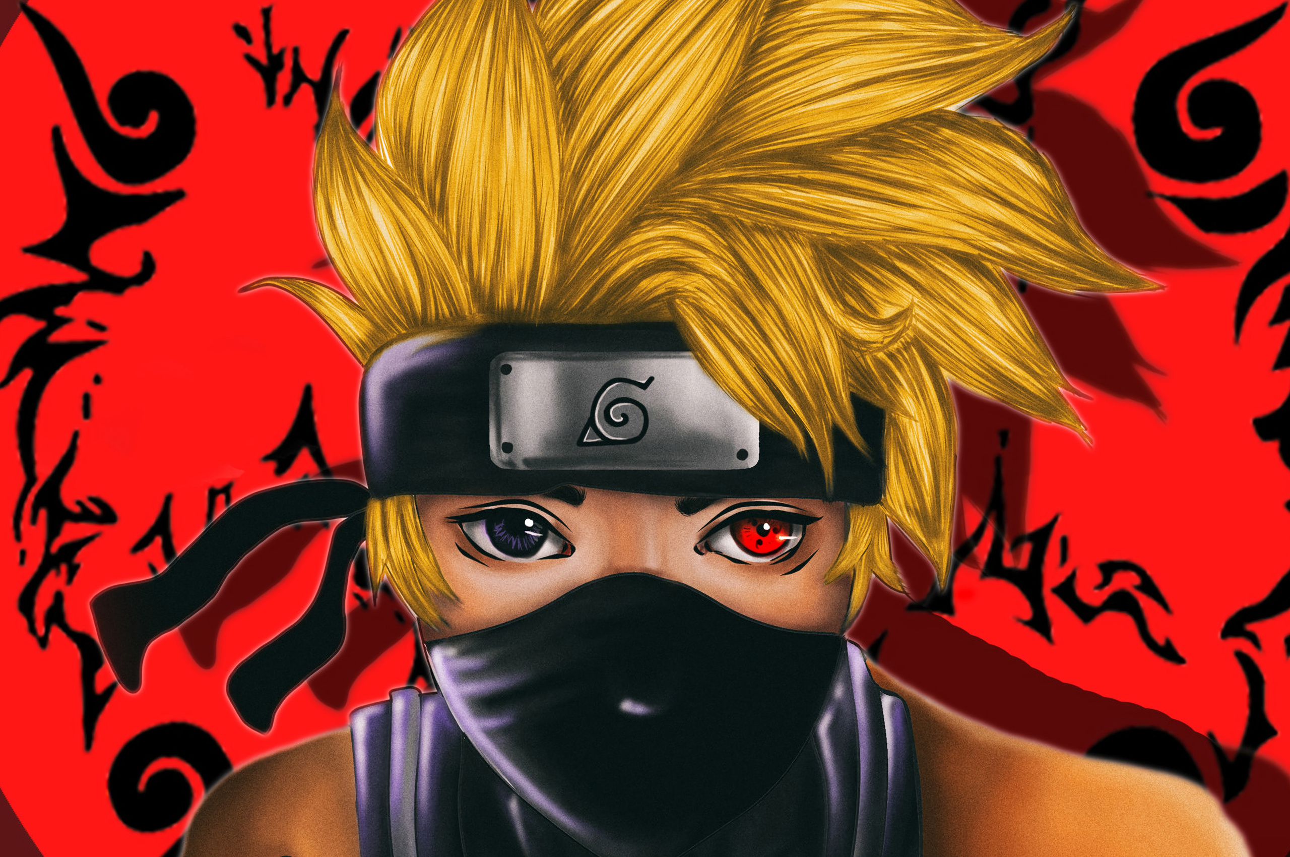 Naruto with Multicolored Eyes Pixel Wallpapers - Anime Wallpapers