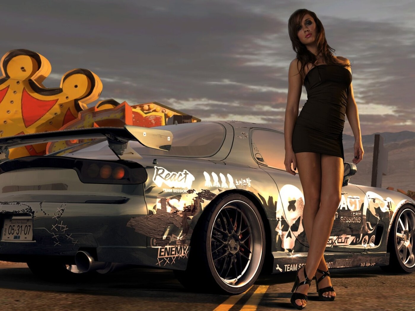 Need For Speed Pro Street Girl In 1400x1050 Resolution. 