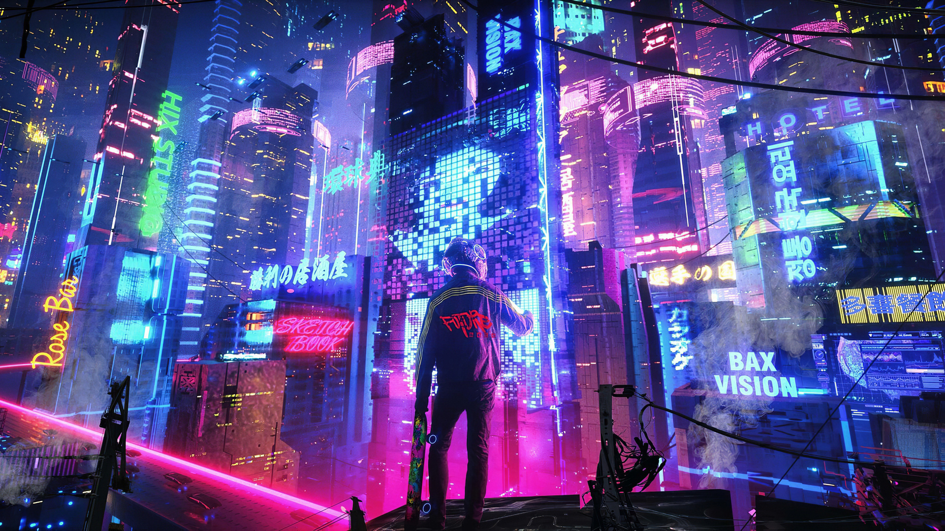 Neon Lights City Cyberpunk 4k Wallpaper,HD Artist Wallpapers,4k