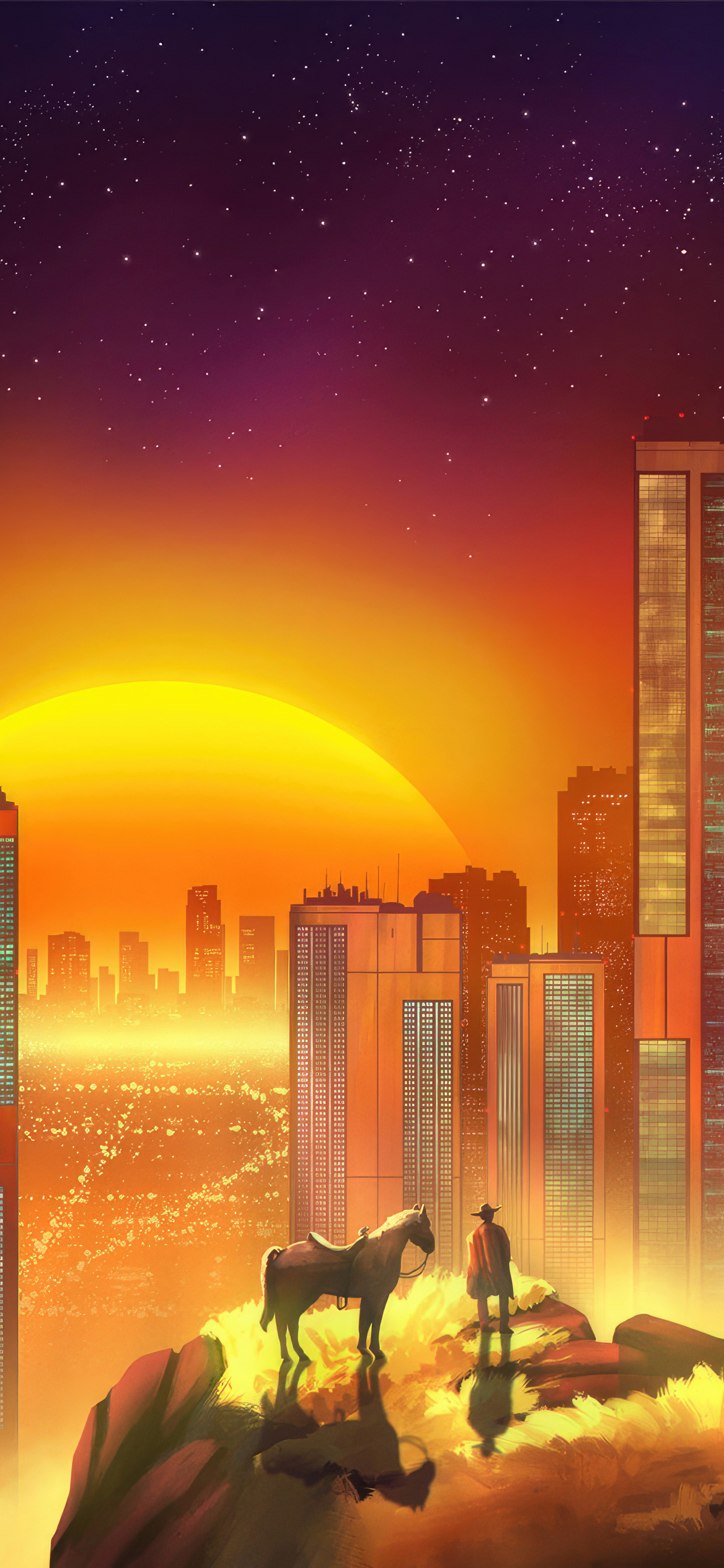 1242x2688 Neon Cowboy Iphone XS MAX HD 4k Wallpapers, Images