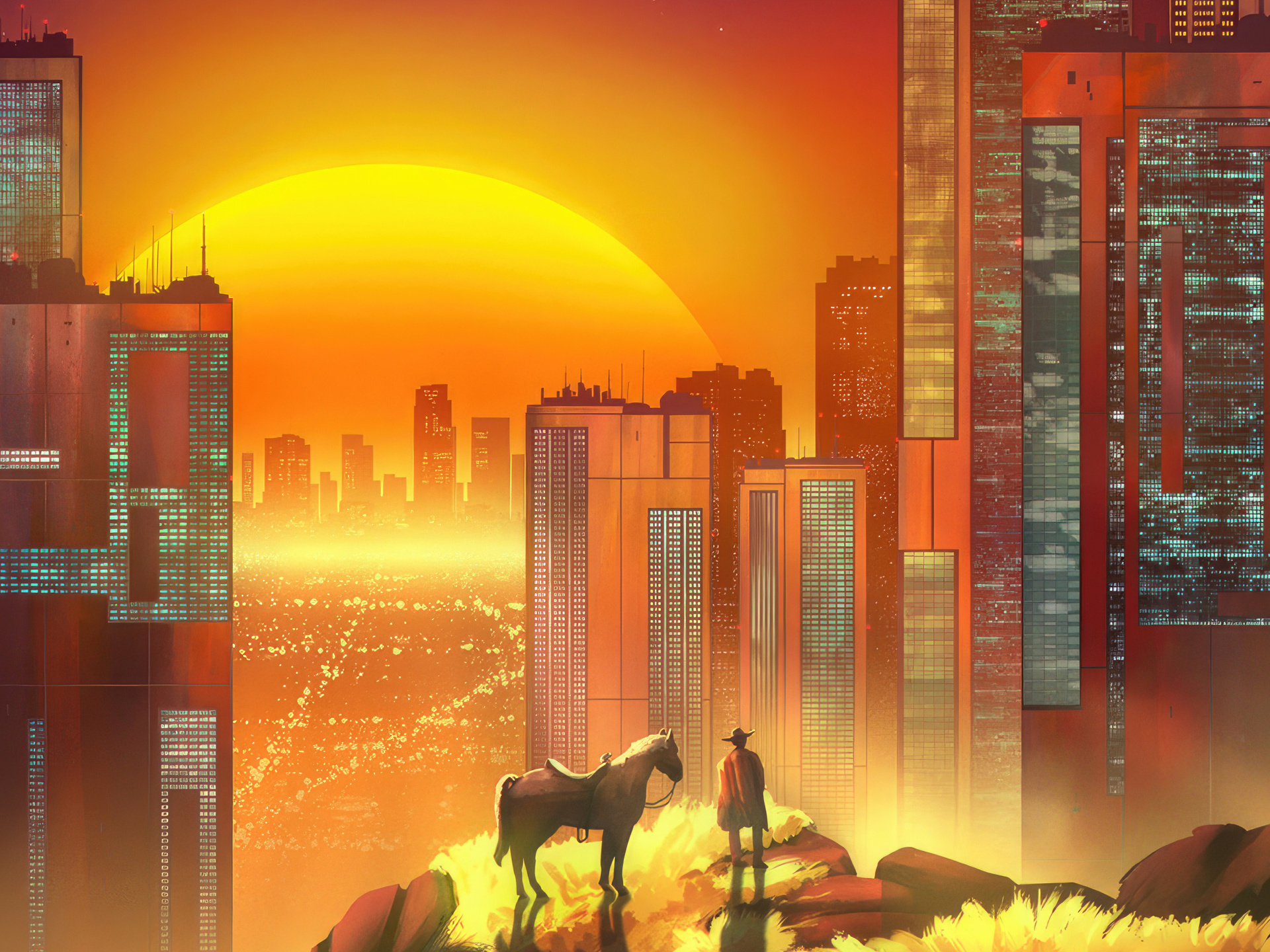 1920x1440 Neon Cowboy 1920x1440 Resolution HD 4k Wallpapers, Images