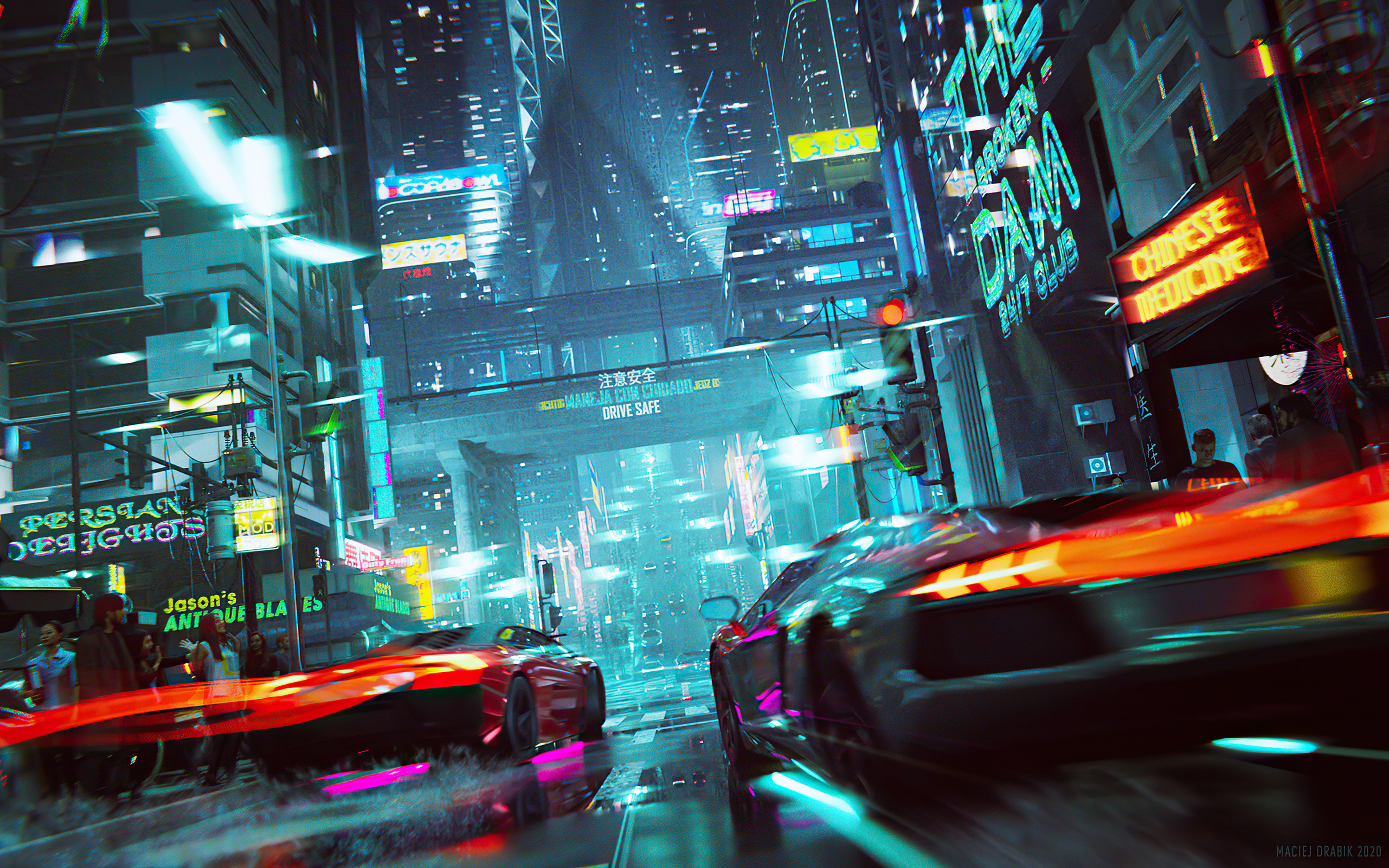 McLaren Cyberpunk Neon City Live Wallpaper - WallpaperWaifu