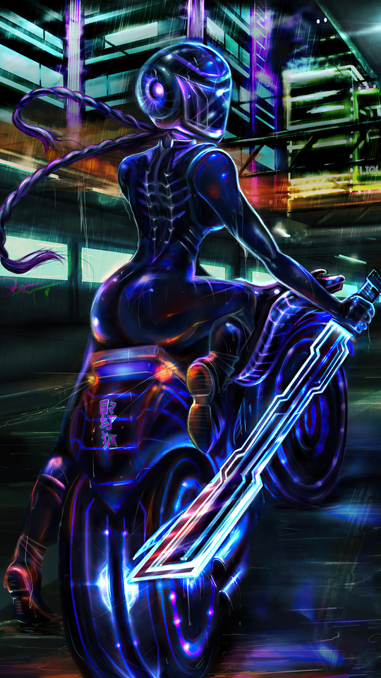 540x960 Neon Glow Biker Cyberpunk 4k Wallpaper,540x960 Resolution HD 4k ...