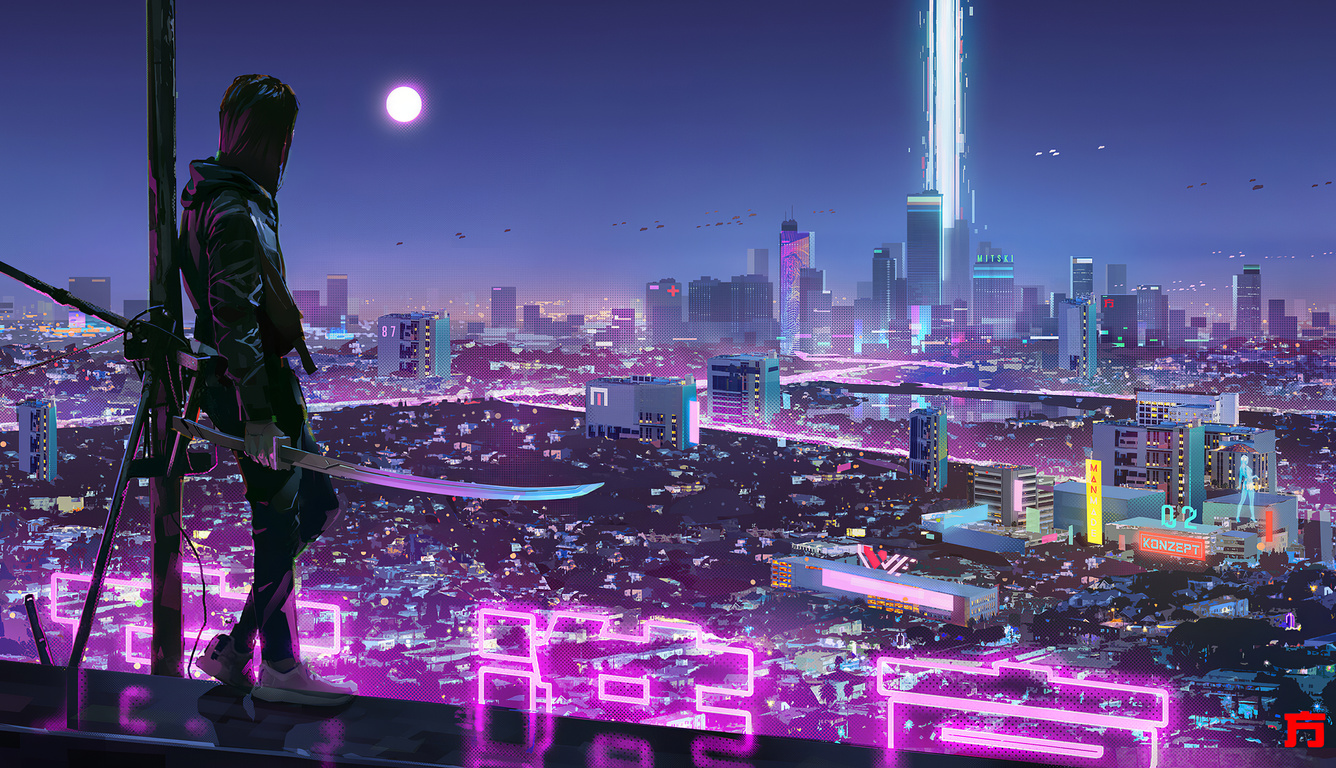 Ninja Cyberpunk Night City HD Wallpaper #830h