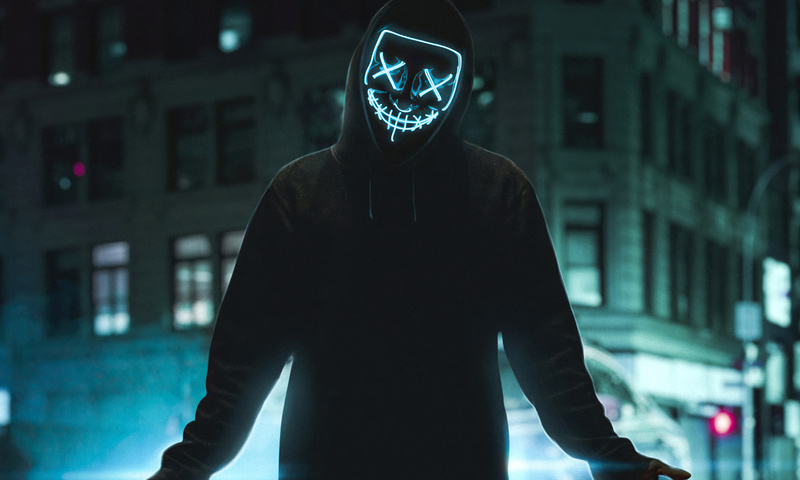 800x480 Neon Mask Guy Street 4k 800x480 Resolution HD 4k Wallpapers ...