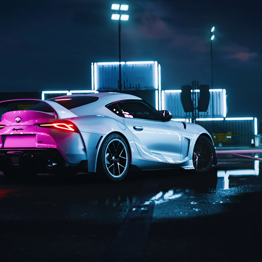 1024x1024 Neon Night Toyota Supra 5k 1024x1024 Resolution HD 4k ...