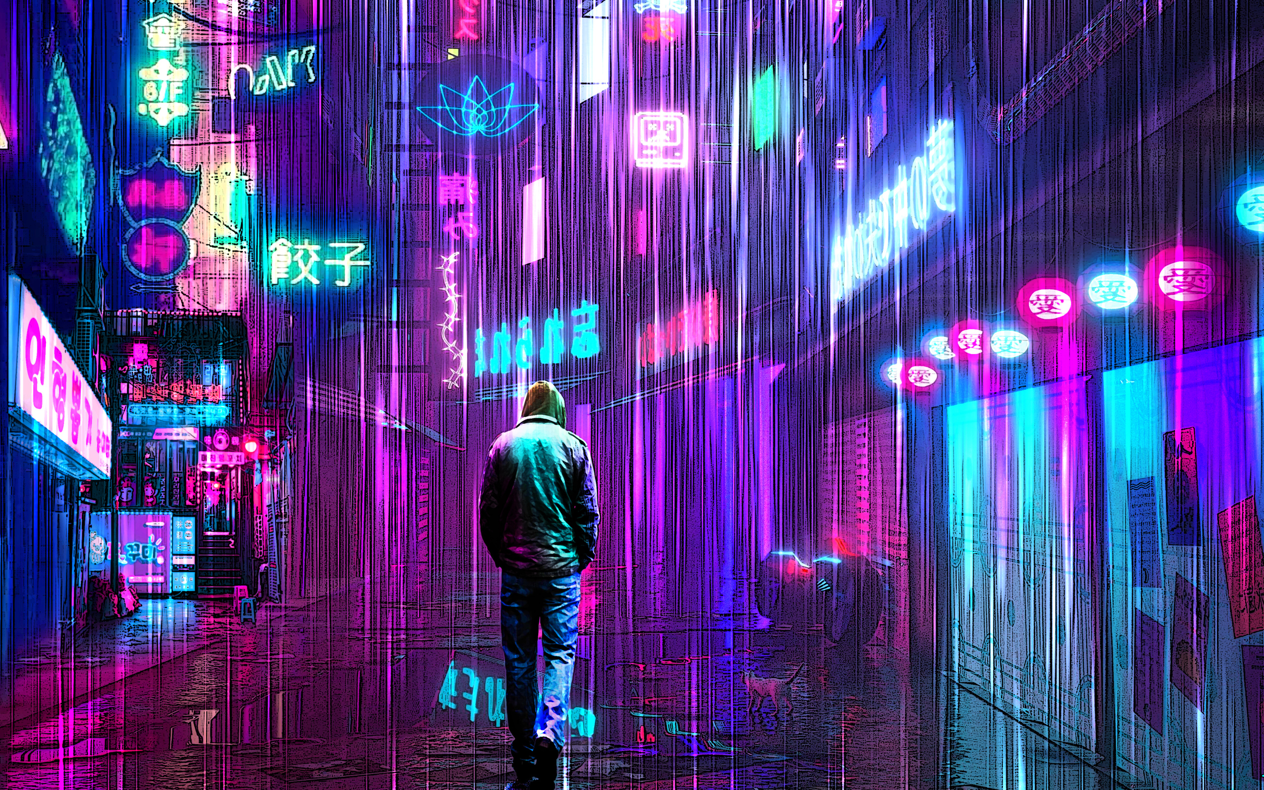 2560x1600 Neon Rainy Lights Cyberpunk 5k 2560x1600 Resolution Hd 4k Wallpapers Images Backgrounds Photos And Pictures