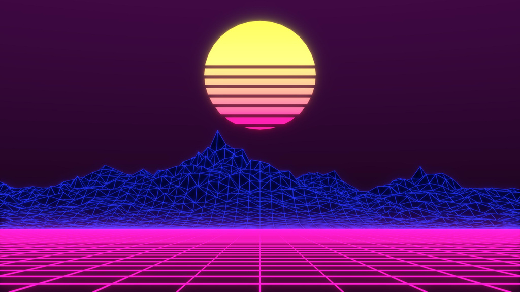 1024x576 Neon Retrowave Minimalism 4k 1024x576 Resolution HD 4k ...