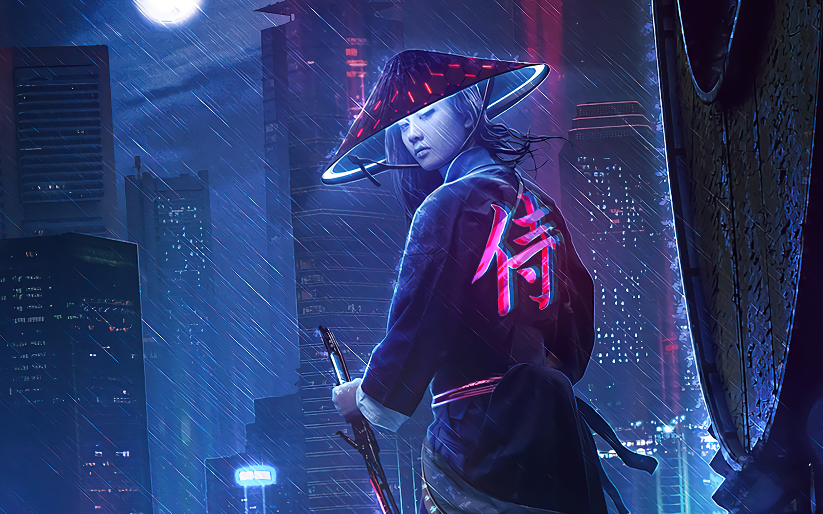 1680x1050 Neon Samurai Girl 4k 1680x1050 Resolution HD 4k Wallpapers,  Images, Backgrounds, Photos and Pictures