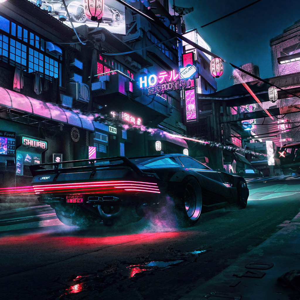 1024x1024 Night Chase In Little China Cyberpunk 2077 1024x1024 ...