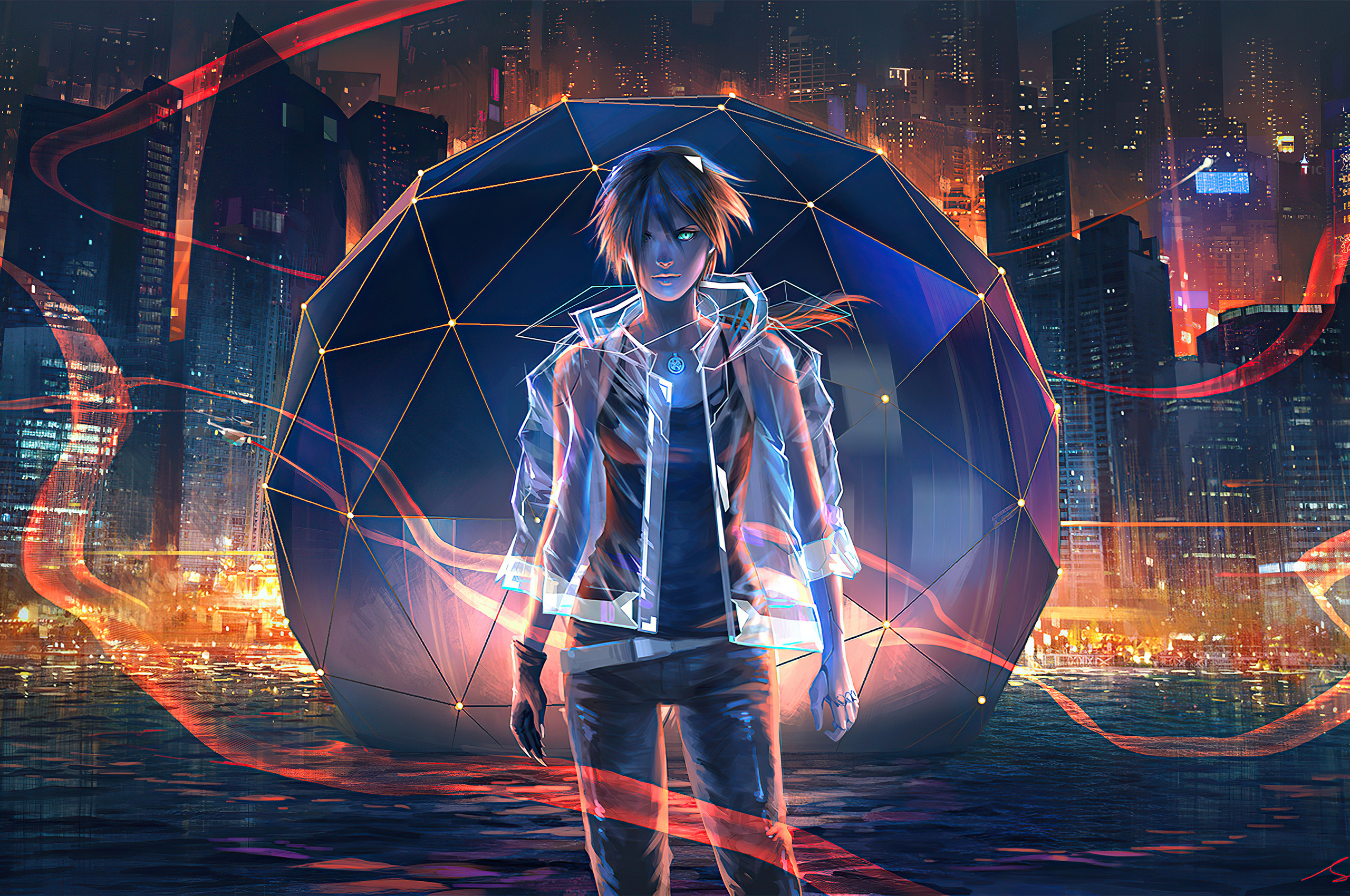 2560x1700 Night City Anime Boy 4k Chromebook Pixel HD 4k Wallpapers,  Images, Backgrounds, Photos and Pictures