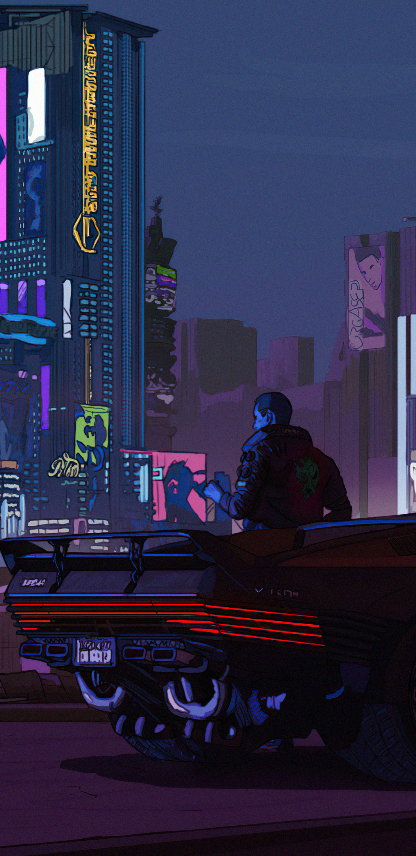 Cyberpunk 2077, town, cyberpunk 2077, night, HD phone wallpaper