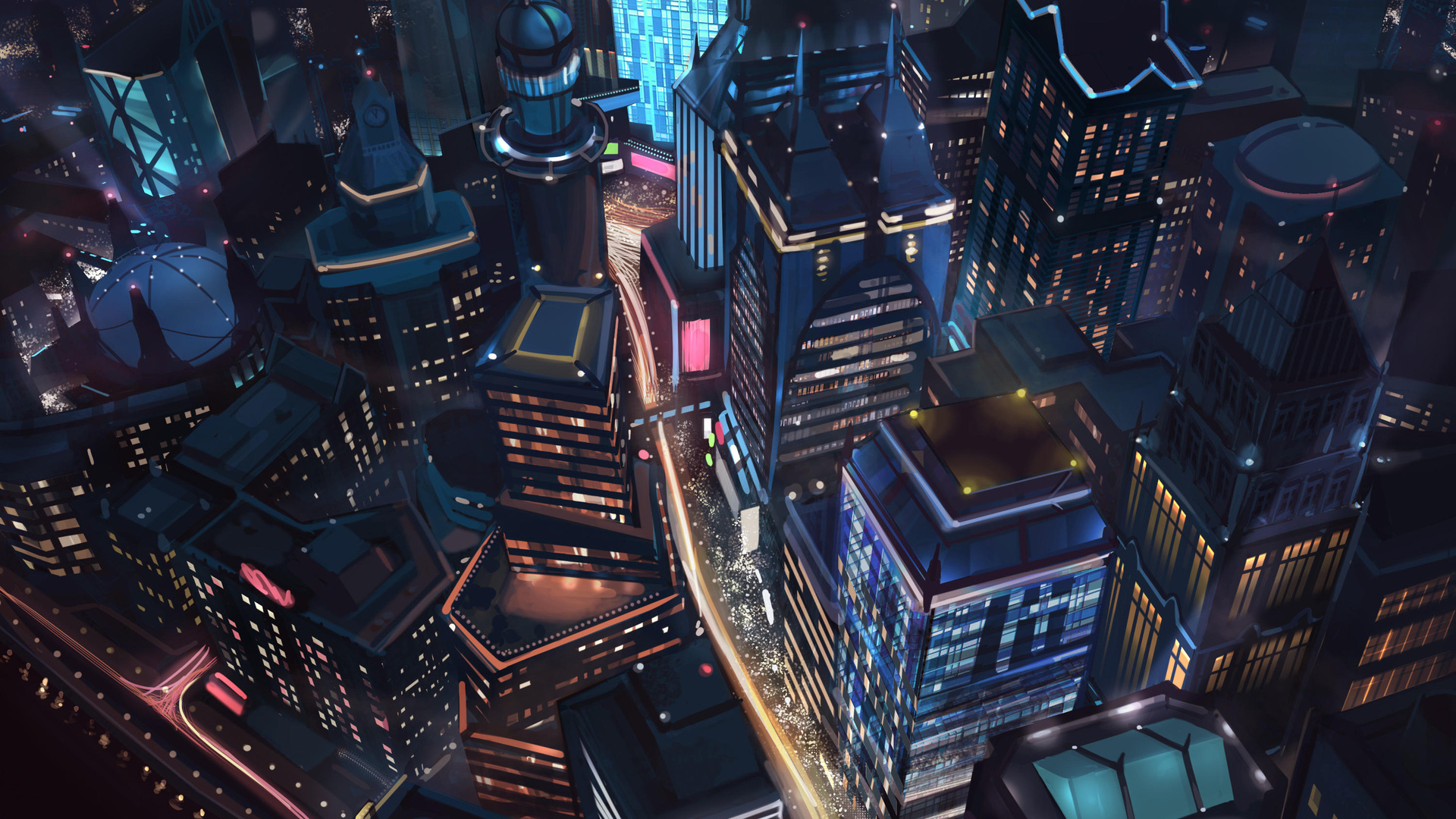 1920x1080 Night City Minimalist Laptop Full HD 1080P ,HD 4k Wallpapers