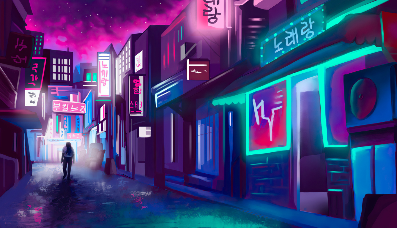 Night City Neon Lights And Me - Wallpapers