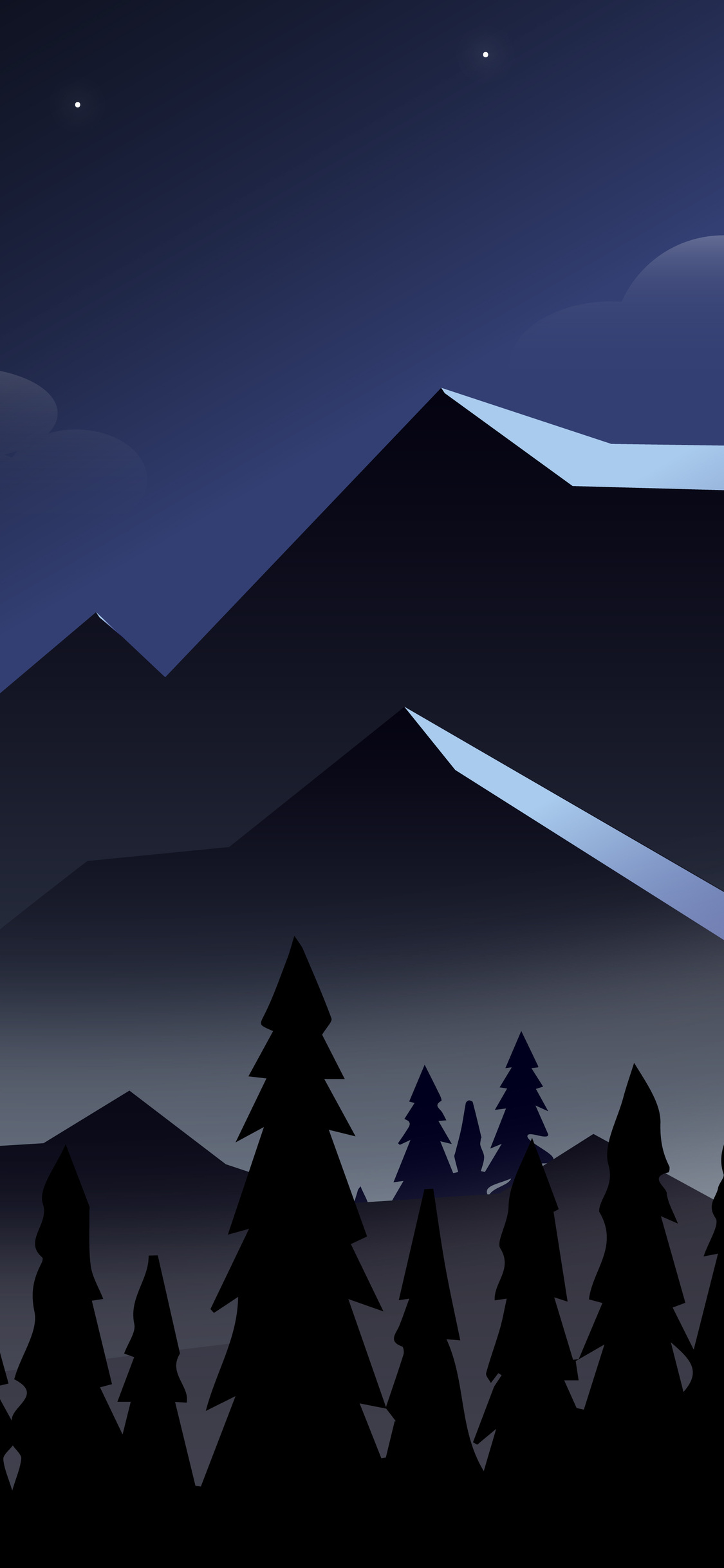 1125x2436 Night Mountains Minimalist 8k Iphone XS,Iphone 10,Iphone X HD 4k  Wallpapers, Images, Backgrounds, Photos and Pictures
