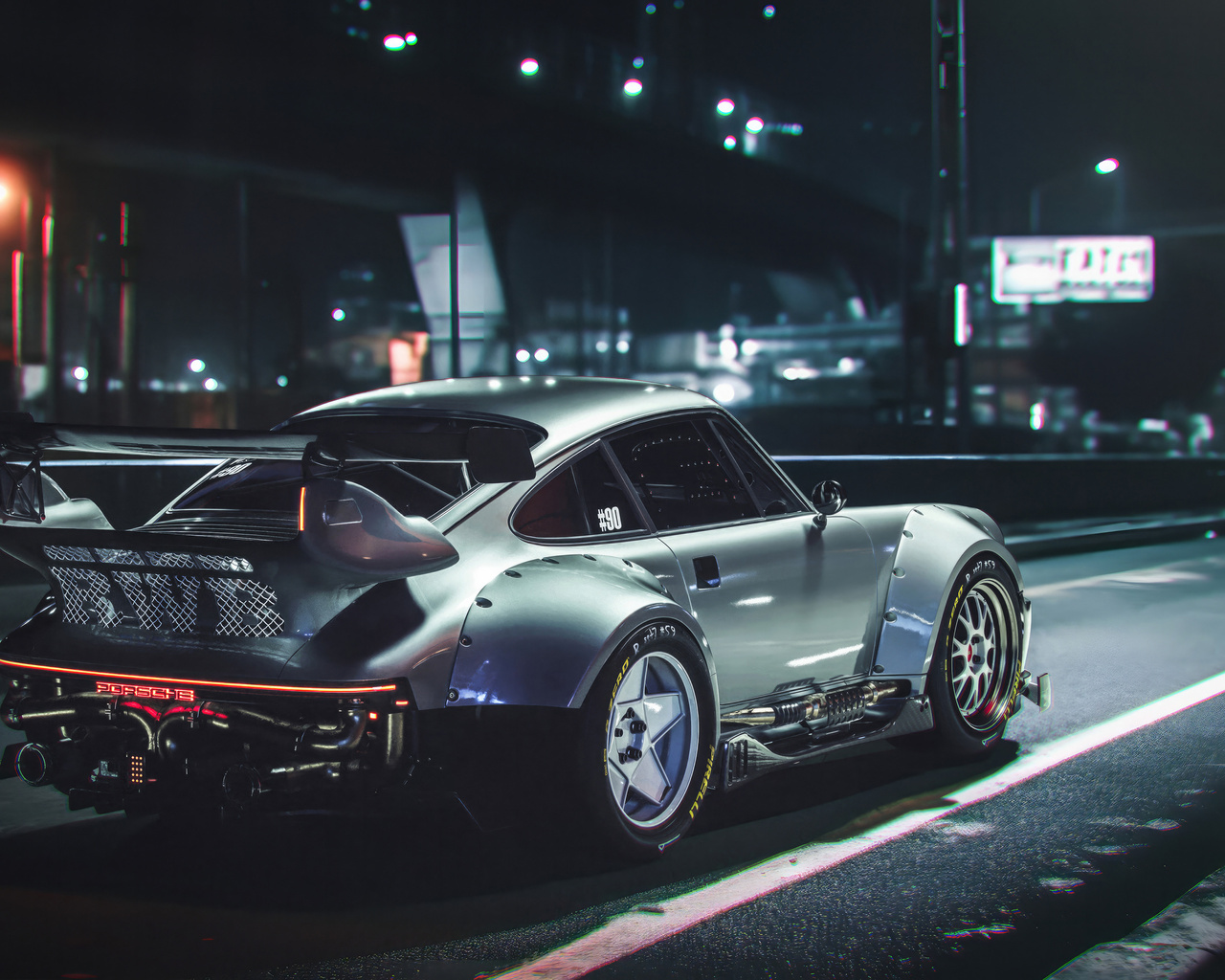 1280x1024 Nightfall Drive Cyberpunk Porsche Wallpaper,1280x1024 ...