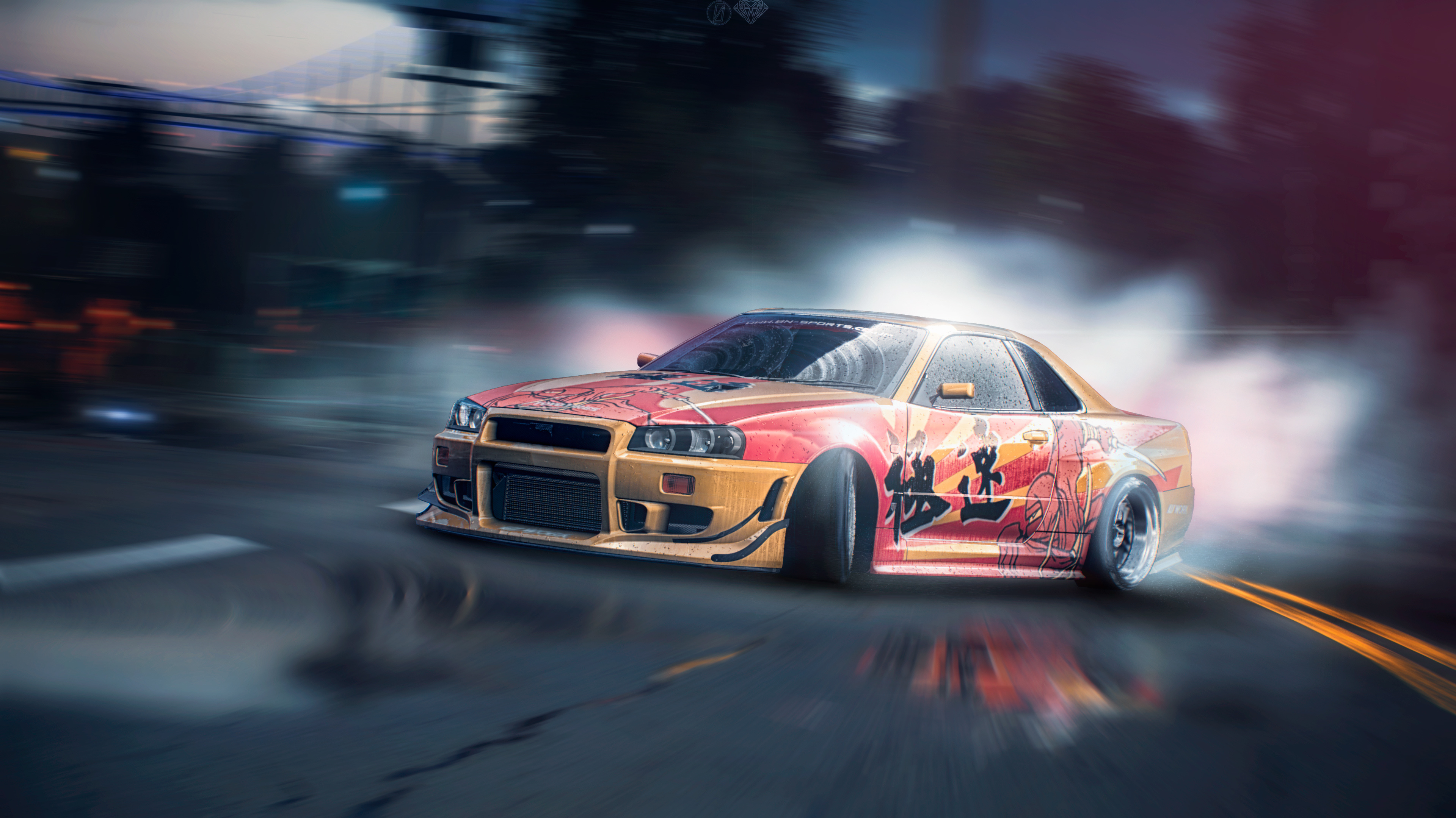 Nissan skyline r34 обои 4к