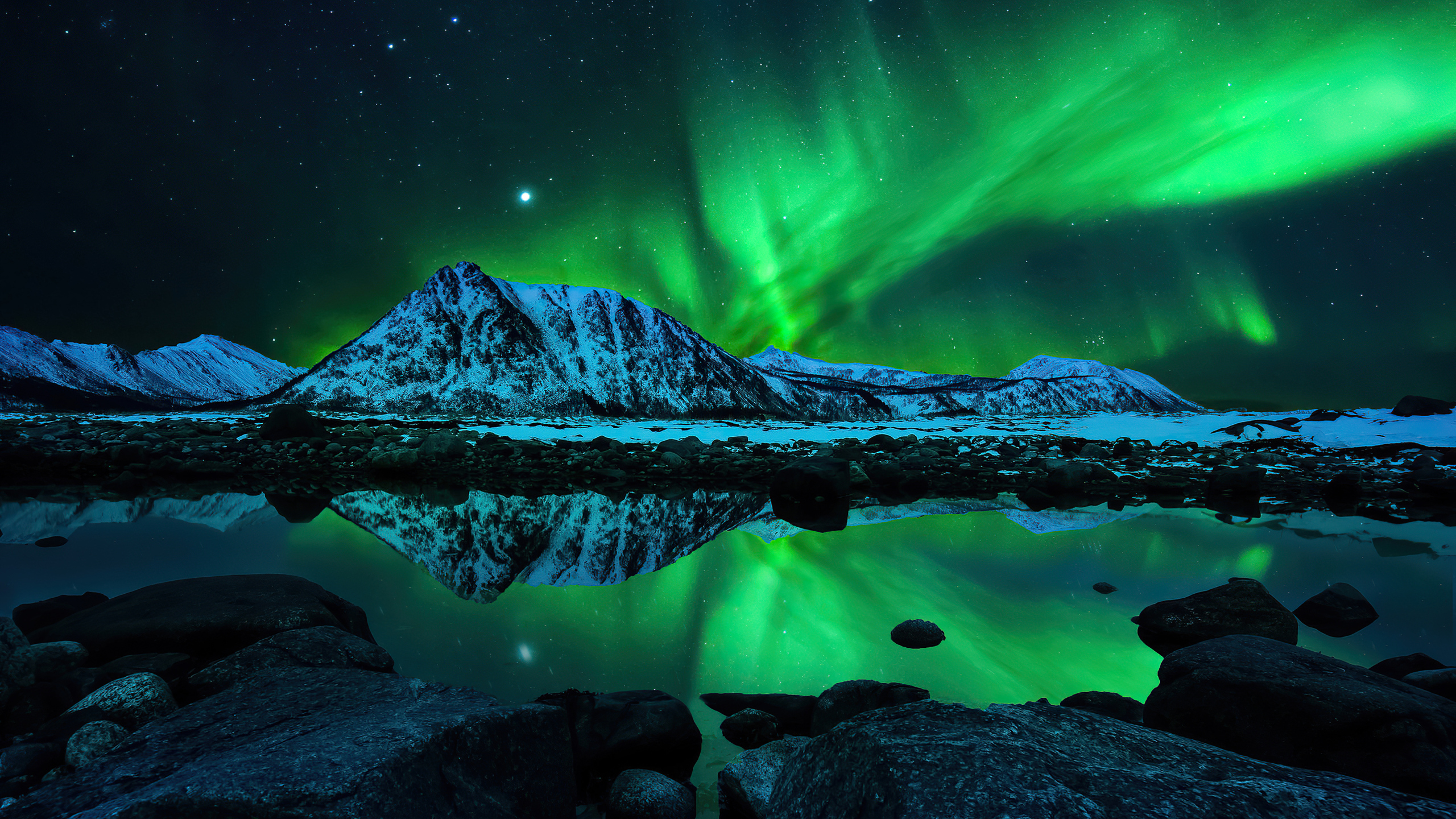 2560x1440 Northern Lights Aurora Borealis 4k 1440P ...