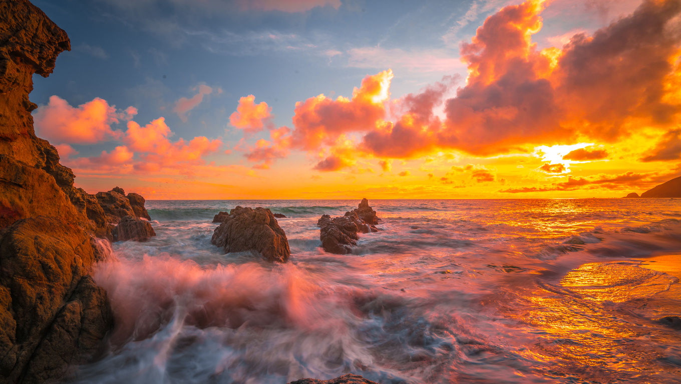 1360x768 Ocean Sunset 8k Laptop HD ,HD 4k Wallpapers,Images,Backgrounds ...