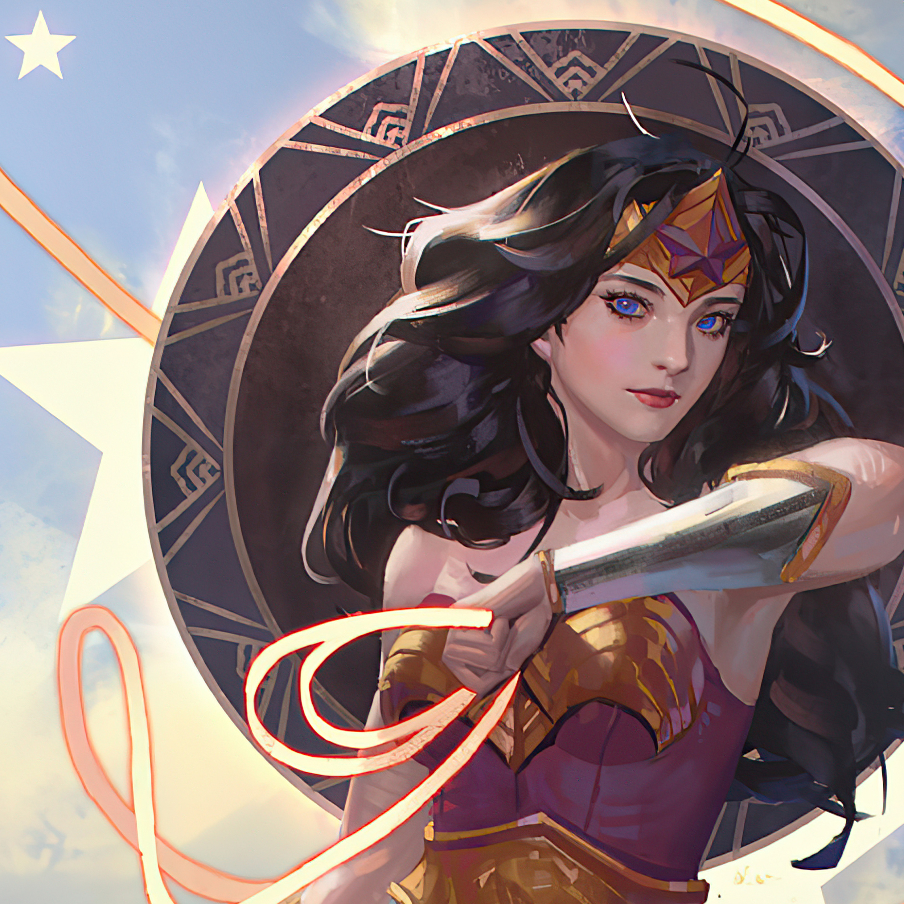 2932x2932 Old Wonder Woman Artistic Art 4k Ipad Pro Retina Display HD ...