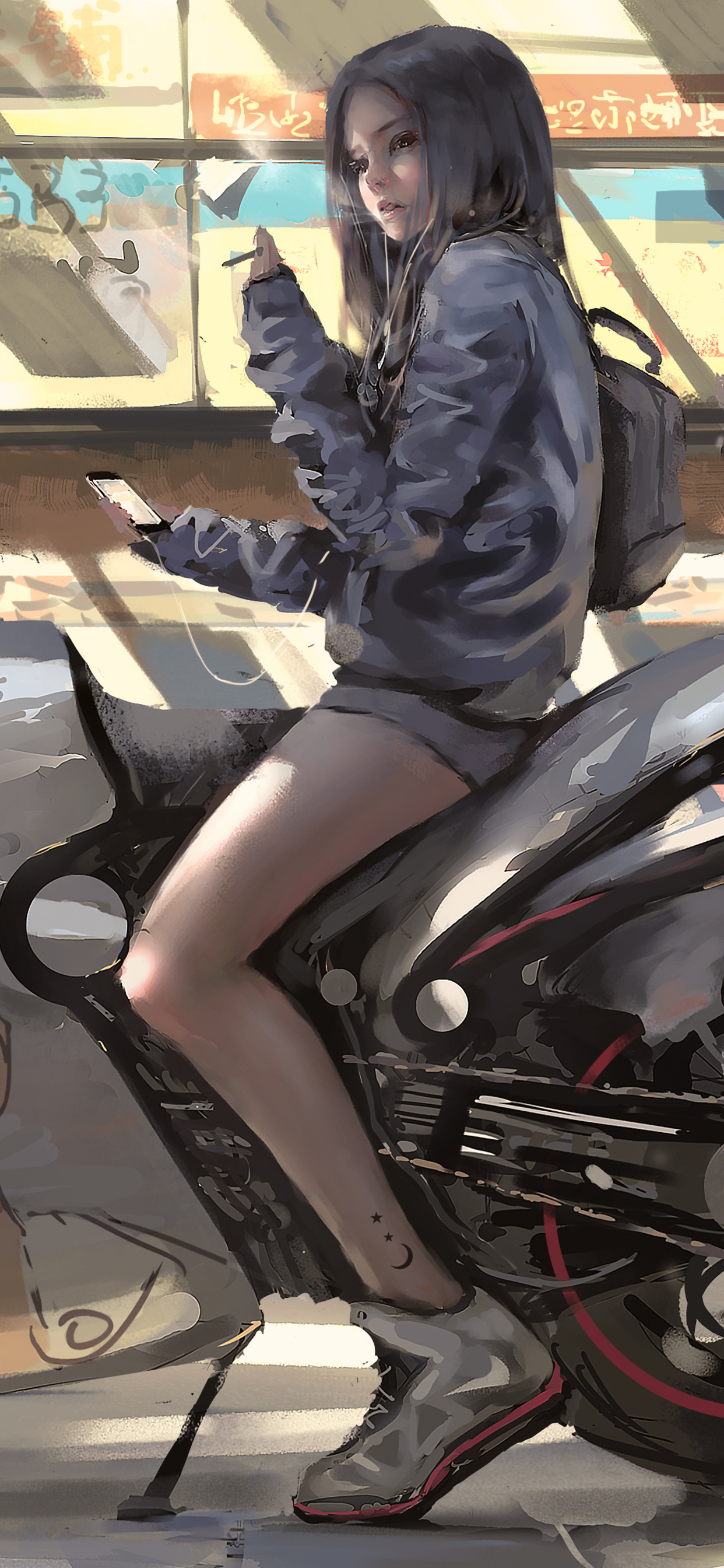 Anime Girl Motorcycle Wallpaper gambar ke 8