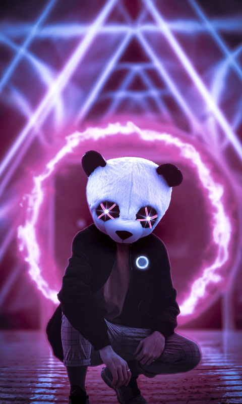 480x800 Panda Glowing Eyes 5k Galaxy Note,HTC Desire,Nokia Lumia ...