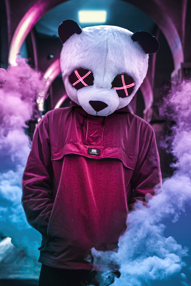 640x960 Panda Neon Eyes 4k iPhone 4, iPhone 4S HD 4k Wallpapers, Images,  Backgrounds, Photos and Pictures