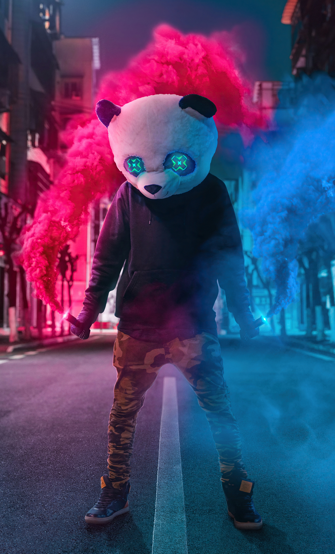 1280x2120 Panda With Two Smoke Bombs 4k iPhone 6+ HD 4k Wallpapers, Images,  Backgrounds, Photos and Pictures