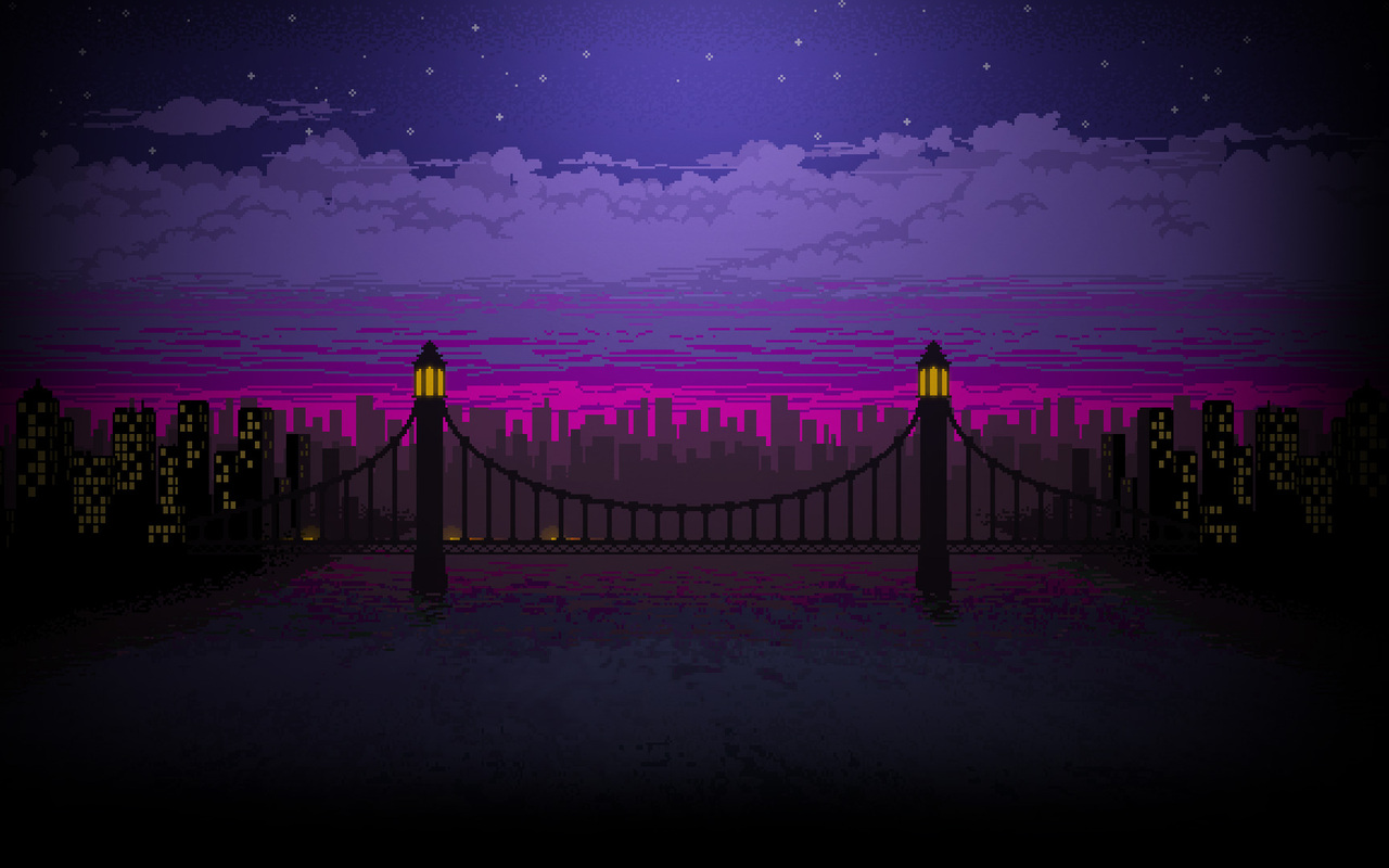 1280x800 Pixel Art Bridge Night 7p Hd 4k Wallpapers Images Backgrounds Photos And Pictures