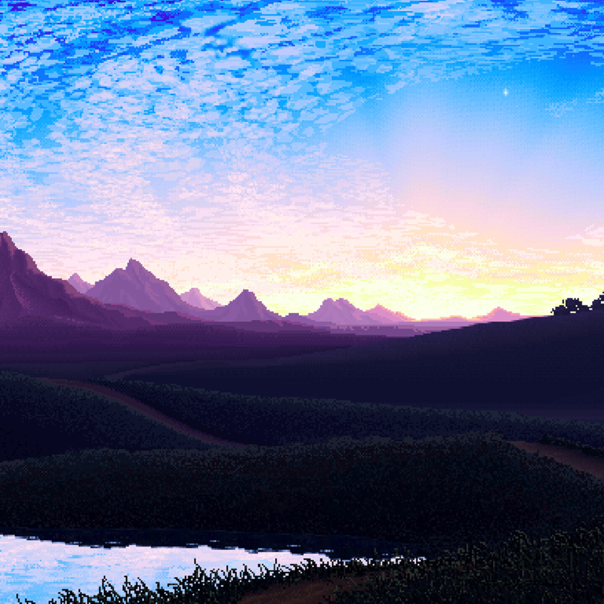 Пейзаж 2. Пейзаж Лухуа. Красивые пиксель арты природы. Природа 200 на 200 пикселей. Природа пиксели 1024.