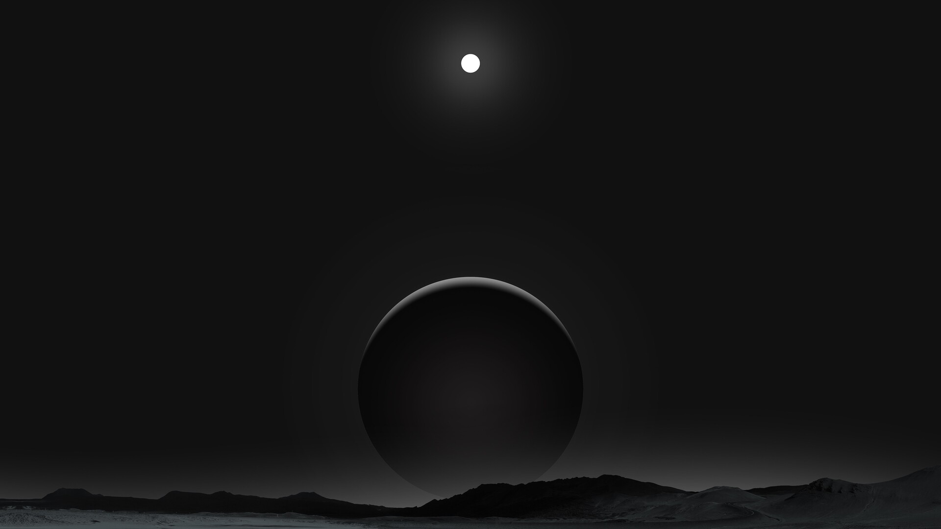 Planet Dark Black Moon HD Wallpaper 