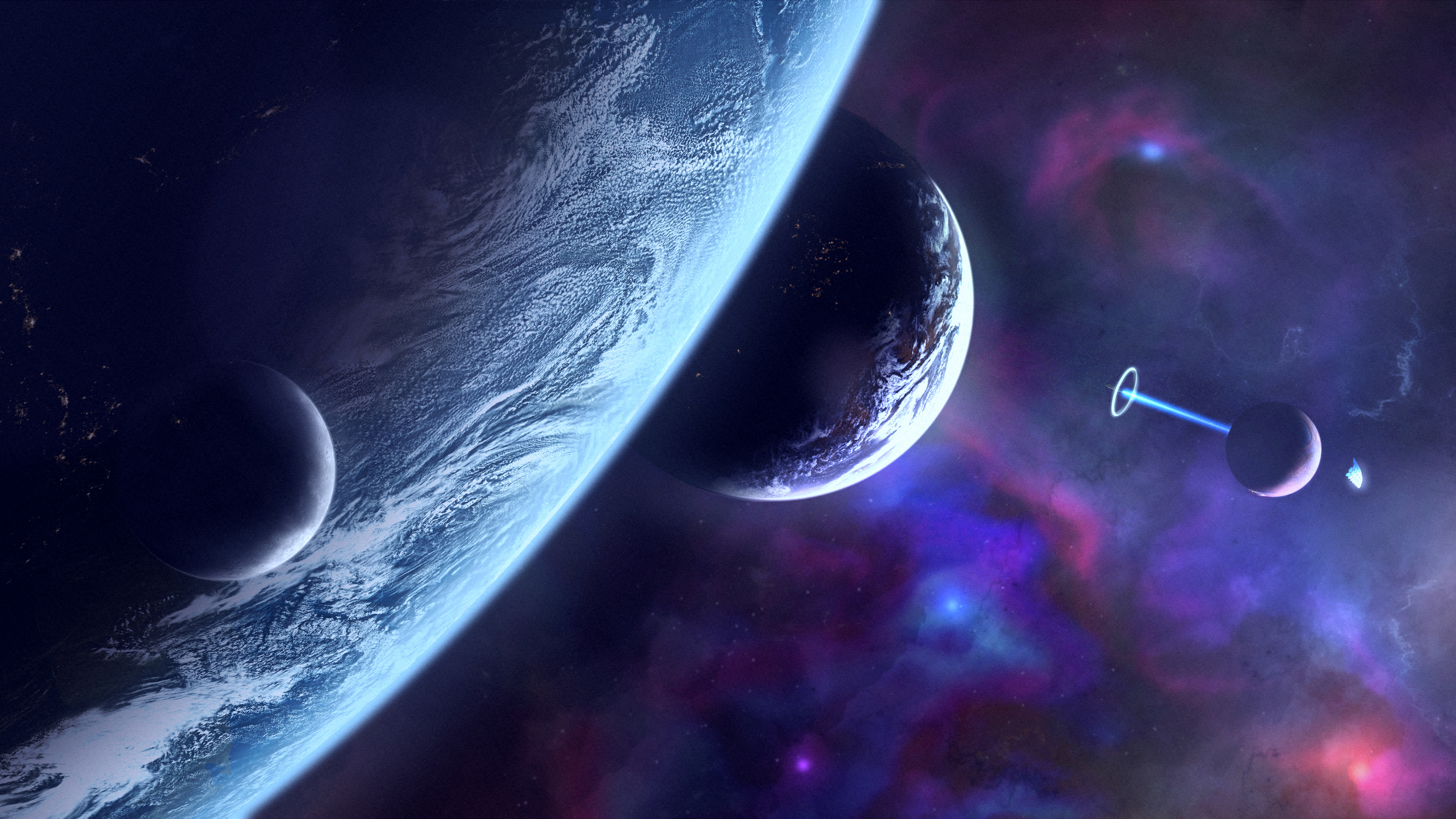 Download wallpaper 7680x4320 fantasy, orbit around planet, space 8k  wallpaper, 7680x4320 8k background, 27683