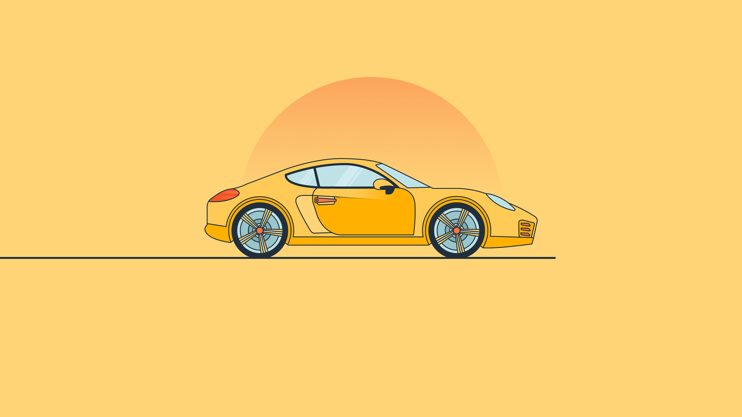 2560x1440 Porsche Minimal Yellow 8k 1440P Resolution HD 4k Wallpapers,  Images, Backgrounds, Photos and Pictures