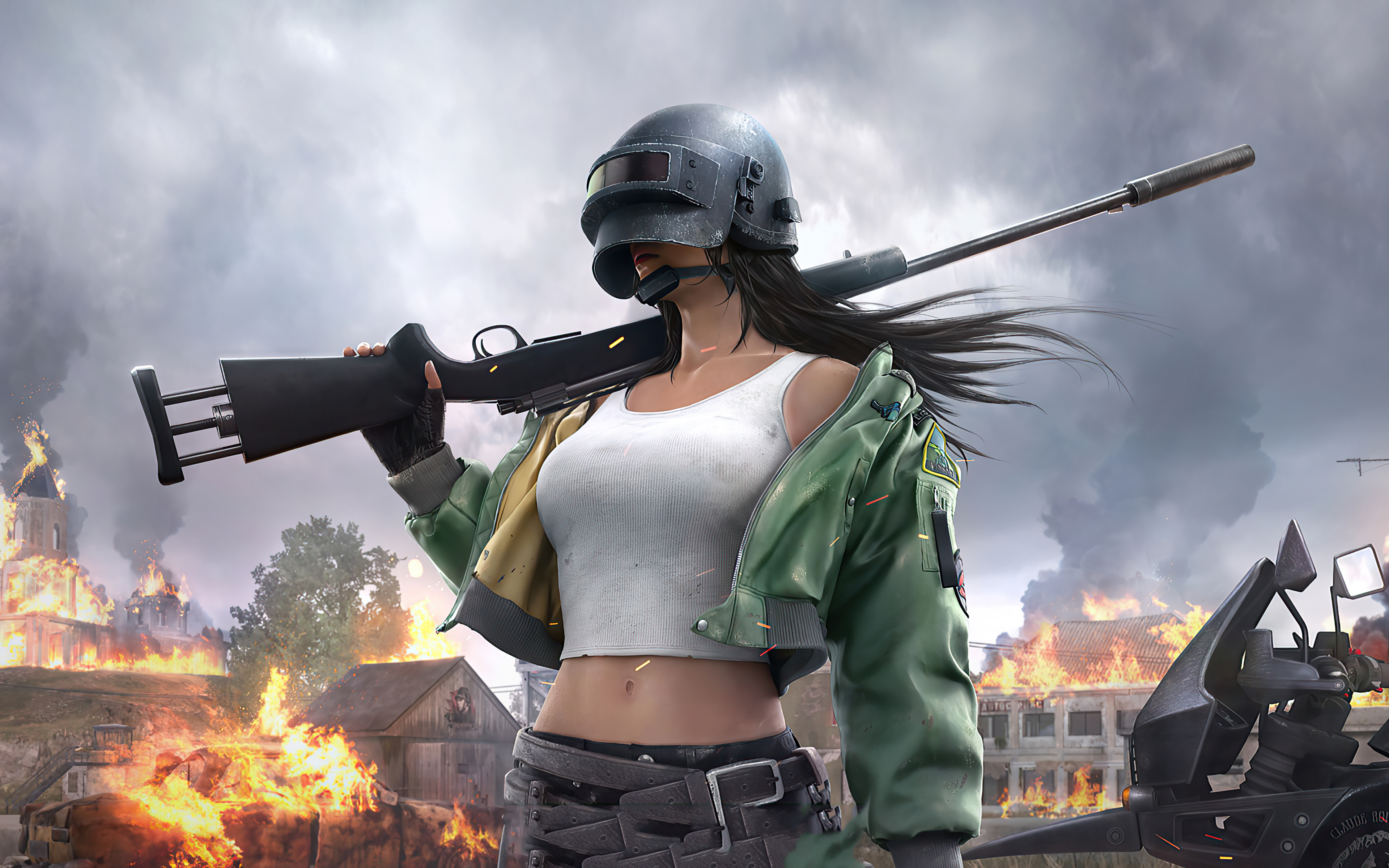 3840x2400 Pubg Helmet Girl 4k 2020 4k HD 4k Wallpapers, Images