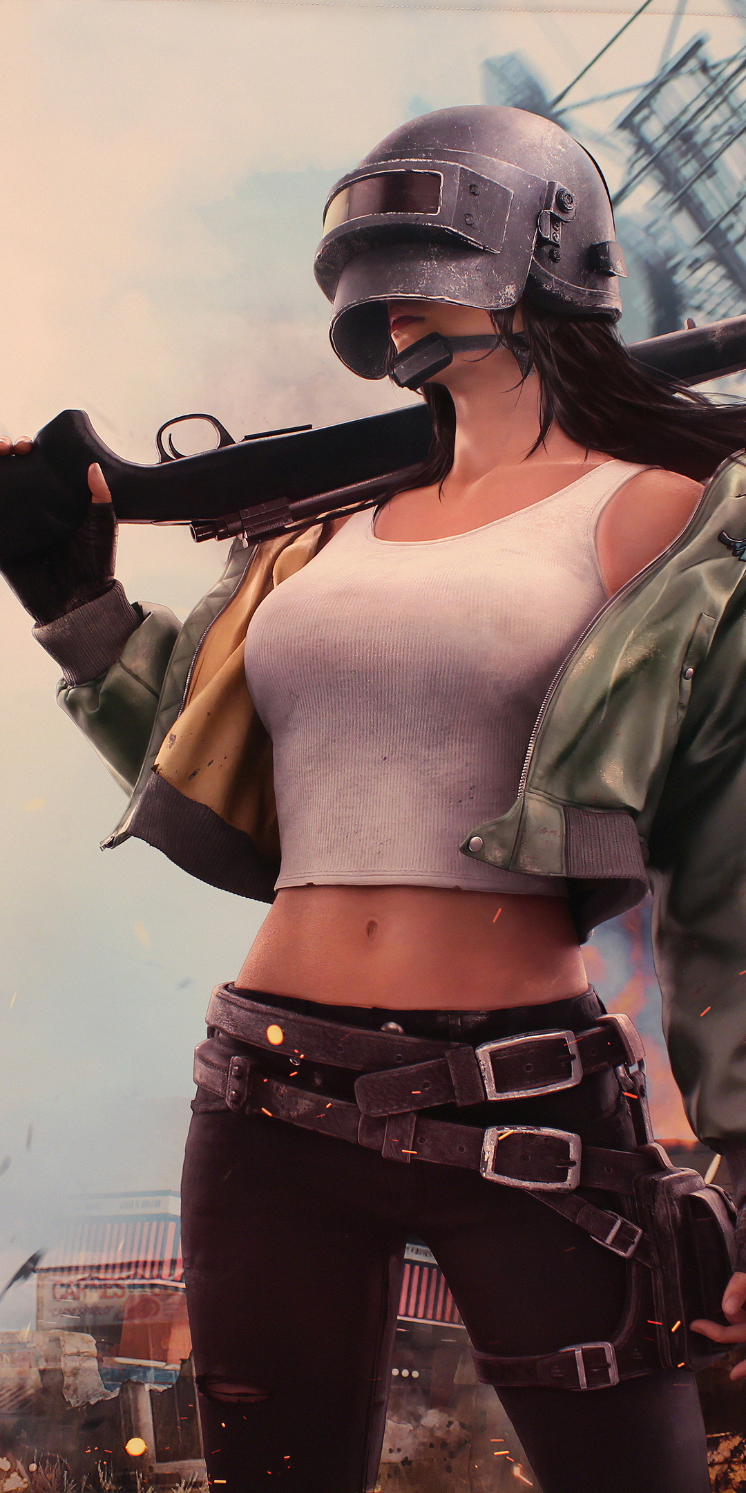 1080x2160 Pubg Helmet Girl 4k One Plus 5T,Honor 7x,Honor view 10,Lg Q6 HD  4k Wallpapers, Images, Backgrounds, Photos and Pictures