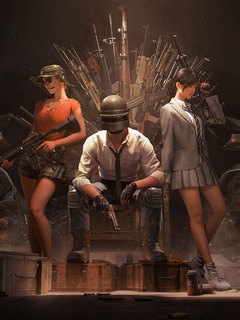 240x320 Pubg Helmet Guy With Girls And Guns 4k Nokia 230, Nokia 215, Samsung  Xcover 550, LG G350 Android HD 4k Wallpapers, Images, Backgrounds, Photos  and Pictures